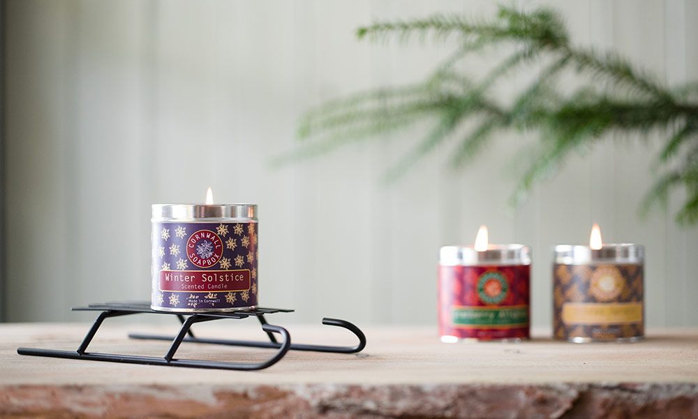 Christmas Tin Candles