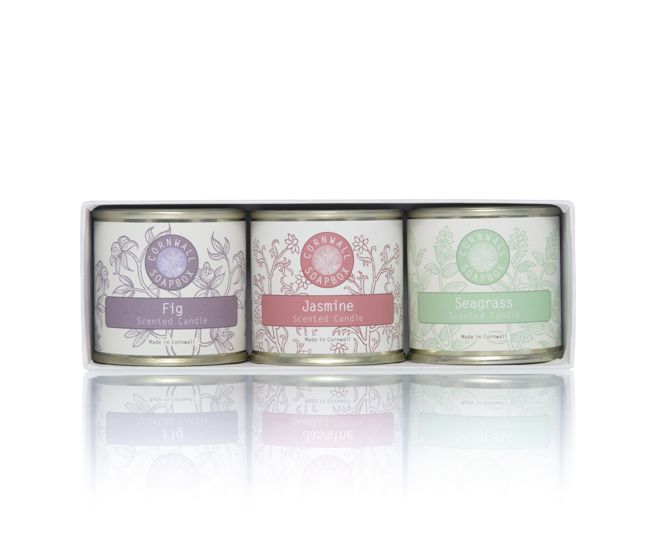 Giftbox of Three Small Tin Candles